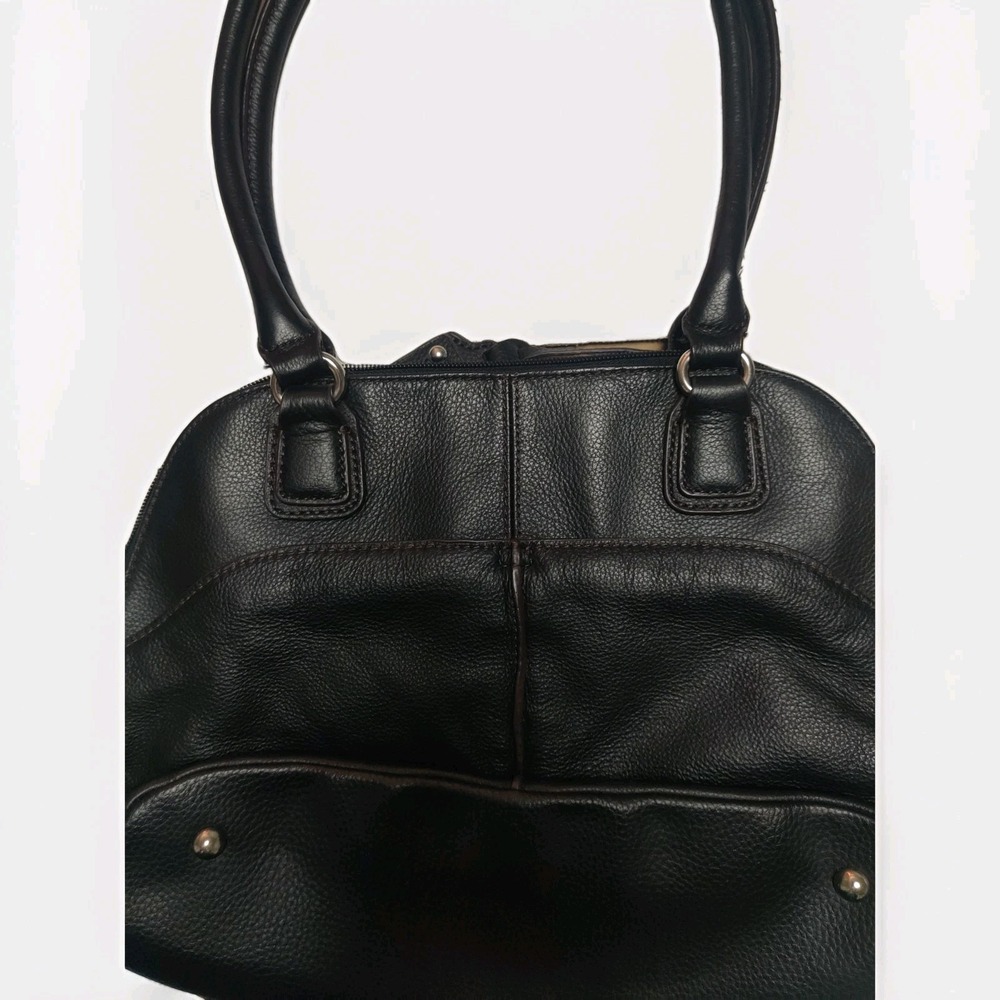 Tignanello Hobo Pebbled Leather Pocket Purse - Shoulder Bag Medium Black - Picture 3 of 5